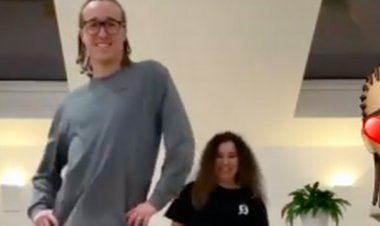 Celtic player Diego Laxalt shows off footwork as he dances with his family