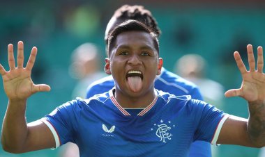 Alfredo Morelos can't stop smiling after breaking Celtic duck