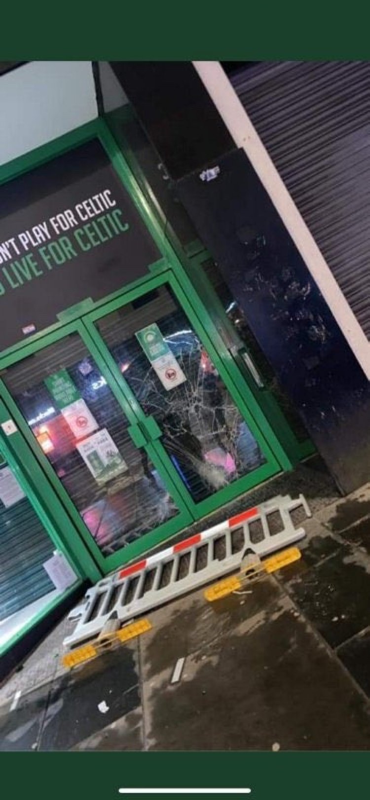 Celtic’s City Centre Store Vandalised