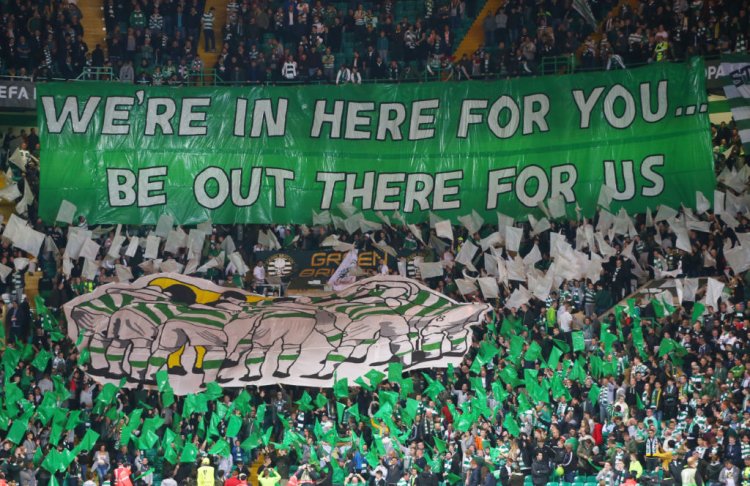 Second Green Brigade protest banner in two days unveiled outside Celtic Park - 67 Hail Hail