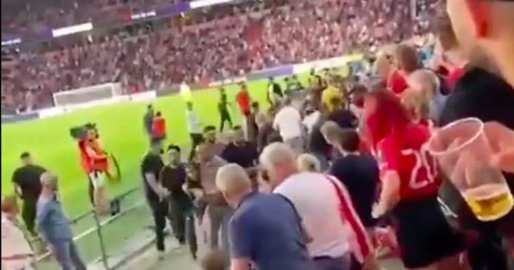 PSV and Galatasaray fans riot in the stands after goal celebrations