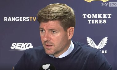 Steven Gerrard reacts as Rangers follow Celtic out of the Champions League
