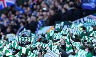 CELTIC FANS IN IBROX LOCK-OUT