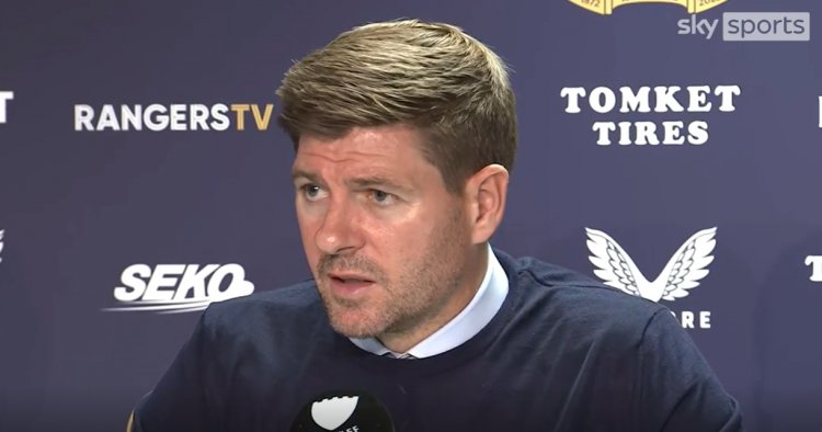 Steven Gerrard reacts as Rangers follow Celtic out of the Champions League