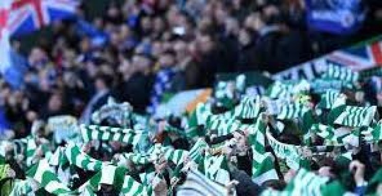 CELTIC FANS IN IBROX LOCK-OUT