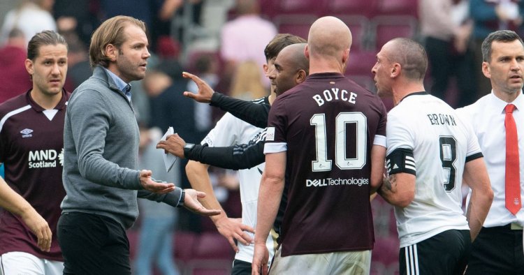 Hearts boss Robbie Neilson brushes off heated Scott Brown exchange