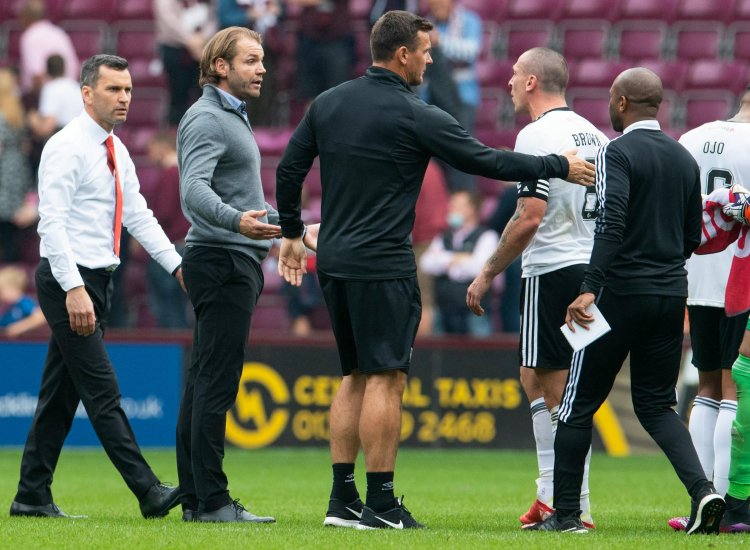 It's brilliant isn't it? Hearts manager Robbie Neilson savours set-to with Aberdeen skipper Scott Brown