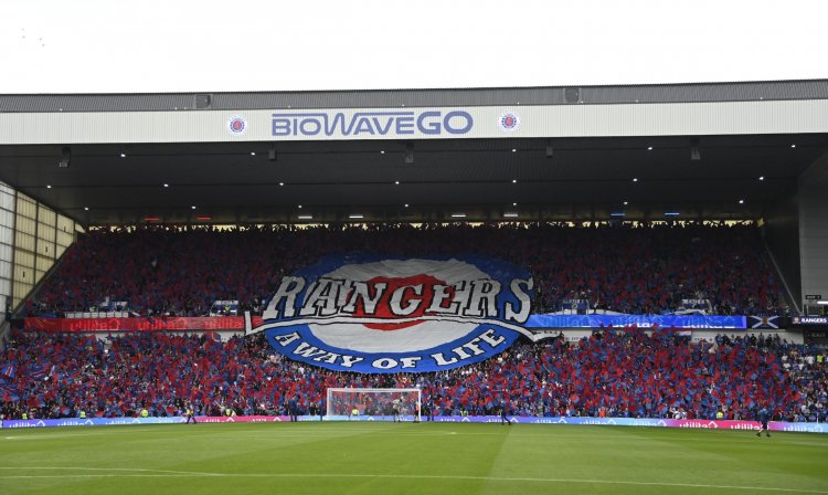 Rangers fans unveil huge banner at Ibrox as Celtic clash gets under way