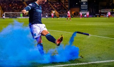 Viral video shows Leigh Griffiths kick smoke bomb into crowd of St Johnstone fans