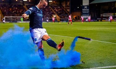 Leigh Griffiths apologises after kicking smoke bomb into the CROWD