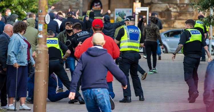 Nine football fans arrested after street rammy before Hearts v Celtic game