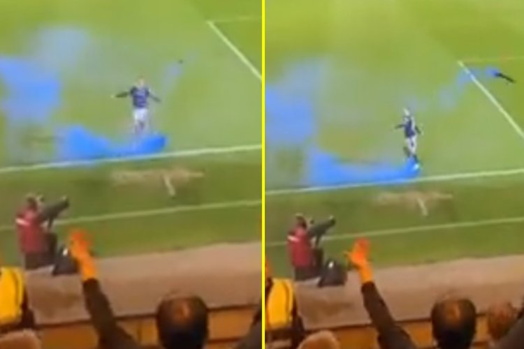 Celtic man Griffiths 'sorry' for kicking smoke bomb back into crowd during cup game