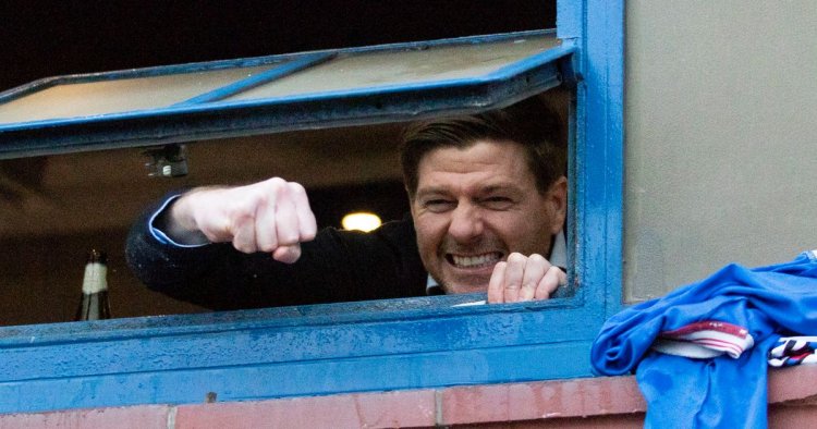 Rangers banner flown over Celtic match as Gerrard's side close in on title