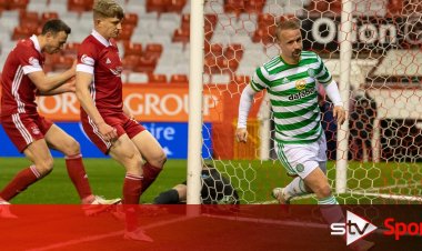 Griffiths leaves it late as Celtic snatch draw at Aberdeen