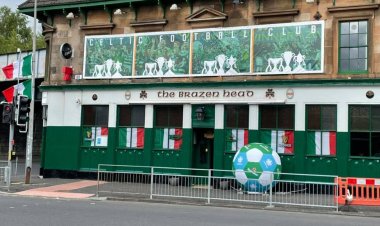 Glasgow Celtic pub decked out in Italy flags ahead of England Euros final clash