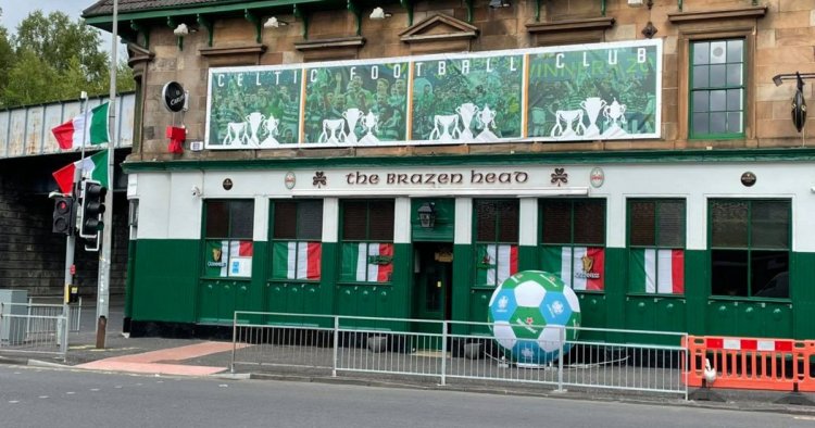 Glasgow Celtic pub decked out in Italy flags ahead of England Euros final clash