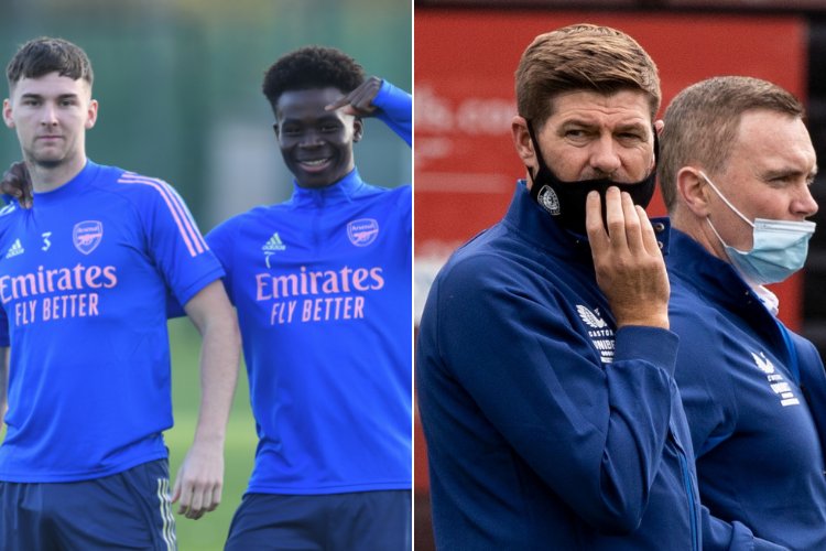 Kieran Tierney and Rangers boss Steven Gerrard in message for England's Bukayo Saka after pen miss